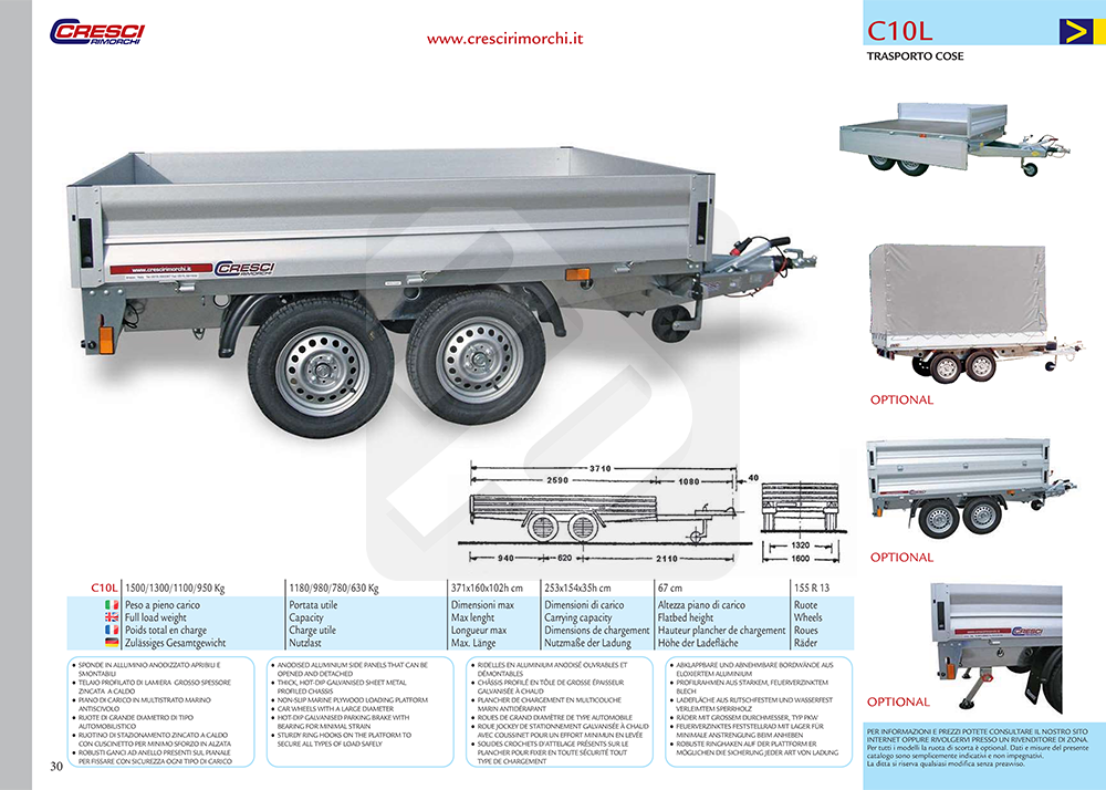 Rimorchi per trasporto cose: Carrello Cresci Rimorchi C10L